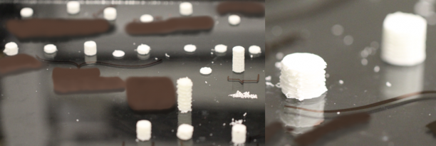 Figure 6: Failed Grain Prints Using Smaller Nozzle Sizes Due to Clogging (Source: NSWC-IHEODTD).