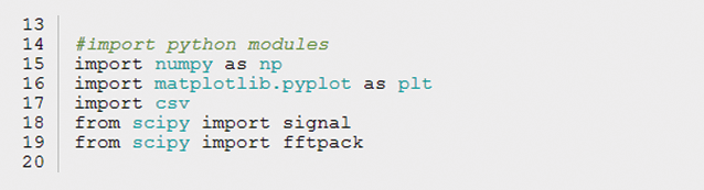 Figure 12: The spectrum_plot.py Program, Lines 13–20.