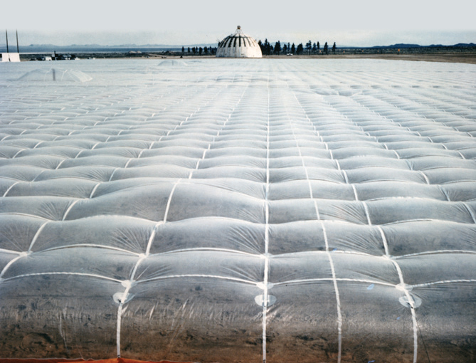 Figure 14: Misty Picture Test Bed Showing HE Source (in Background) and Mylar Helium Bag.