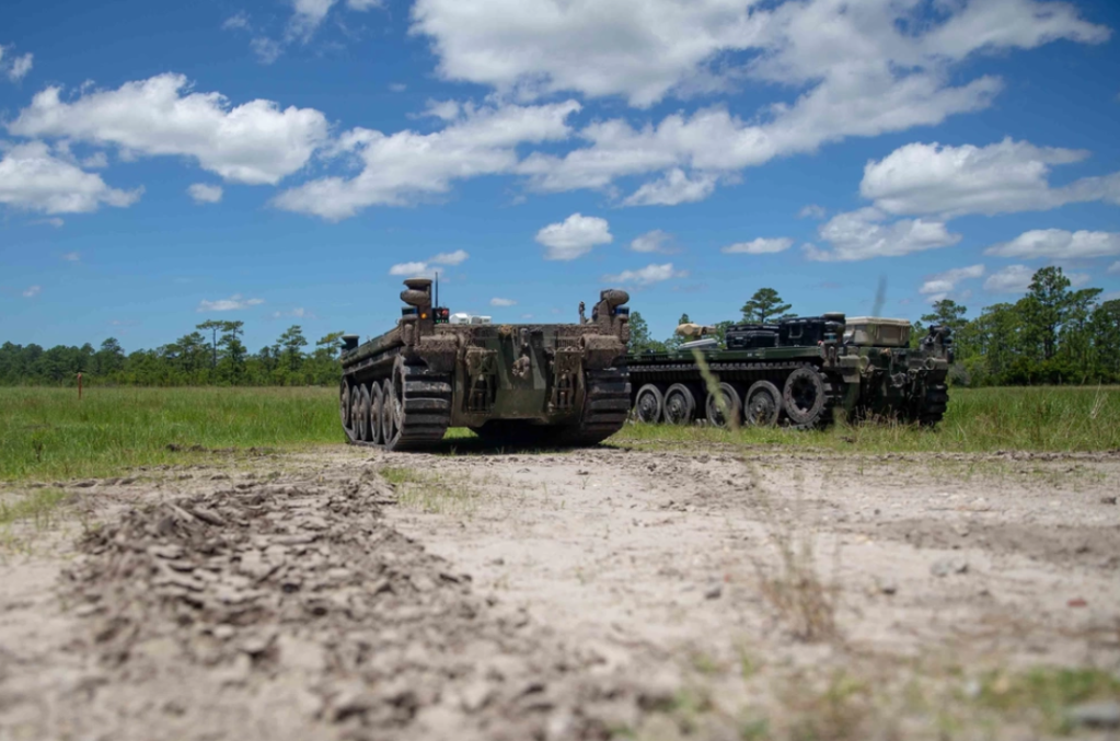 Expeditionary Modular Autonomous Vehicle (EMAV) during a training event on Camp Lejeune, N.C.