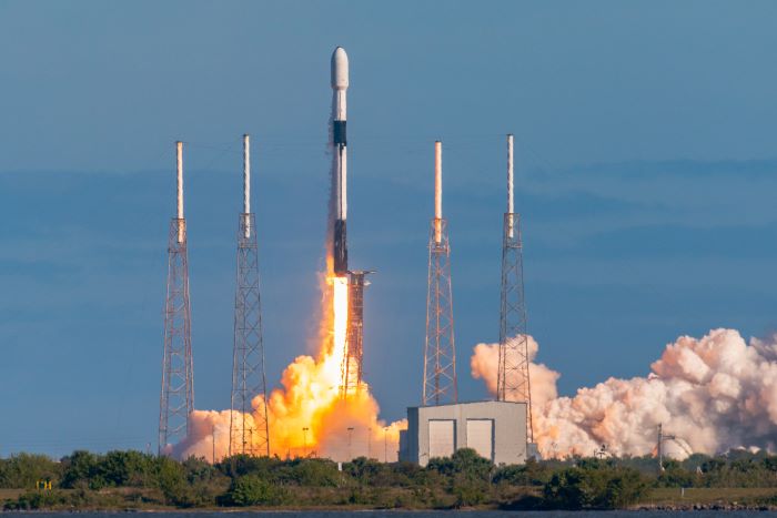 Rockets launching into space