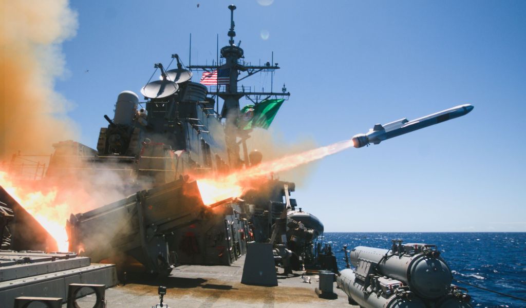 USS Fitzgerald (DDG 62) conducts the first demonstration firing of a Naval Strike Missile from a U.S. Navy destroyer during RIMPAC.