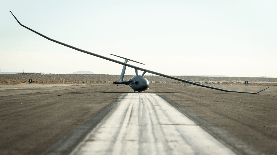 Image of a drone on an airstrip.
