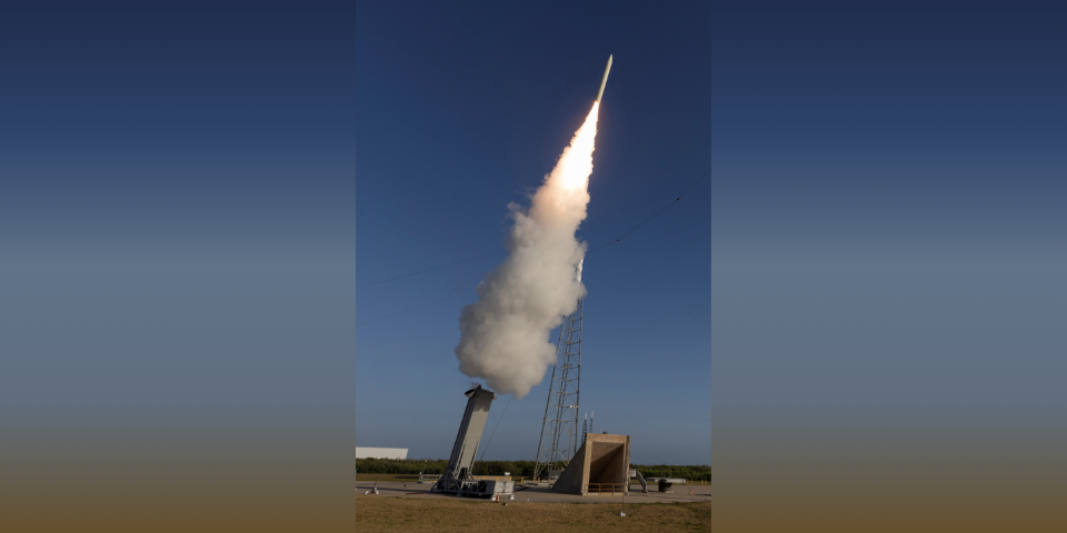 A hypersonic missile being launched.