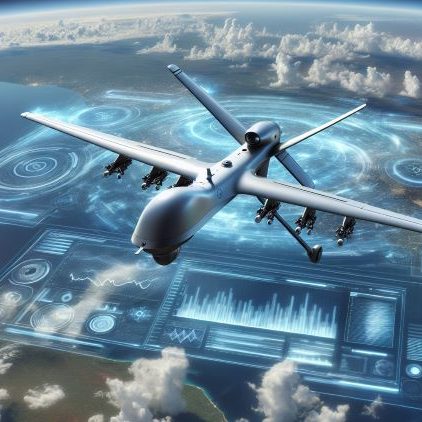 An autonomous vehicle flying in space