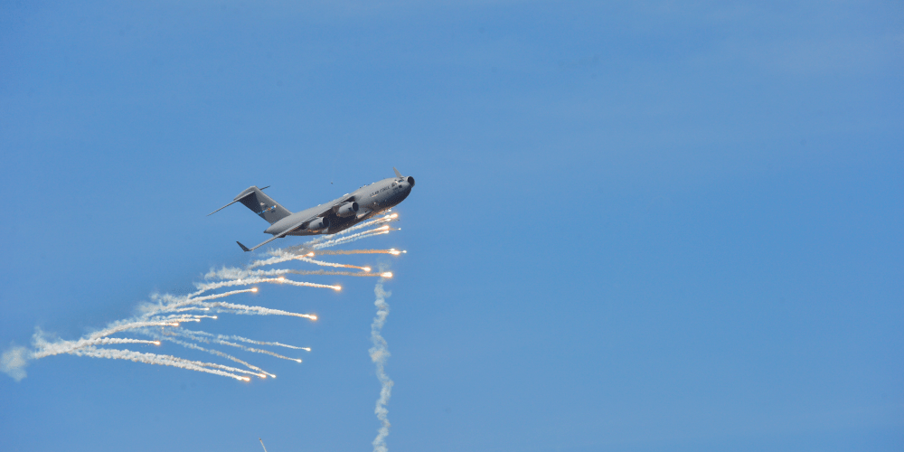 Department of Defense Aircraft deploying flares