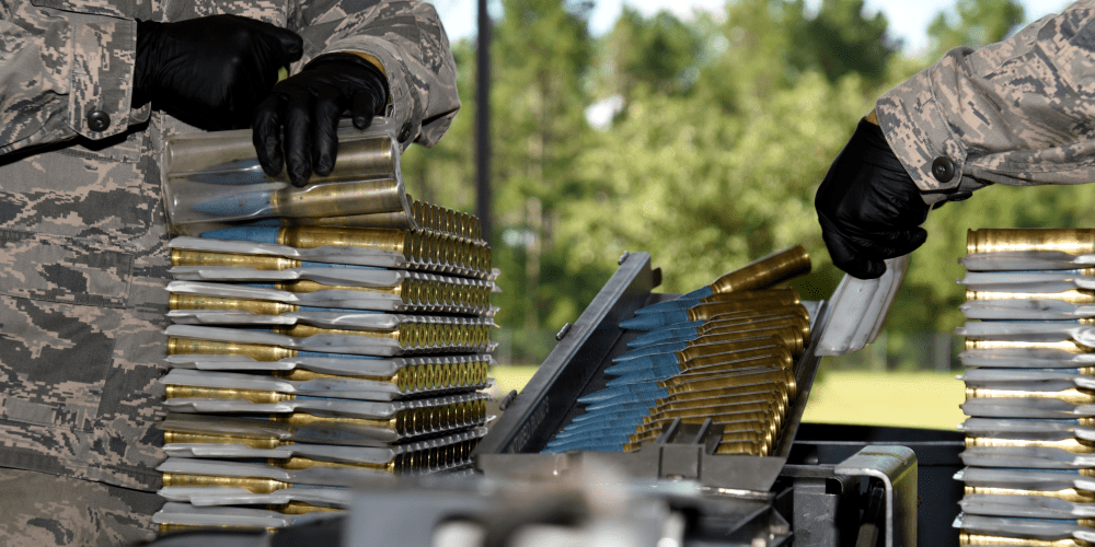 Practice Munitions being sorted for a training exercise.