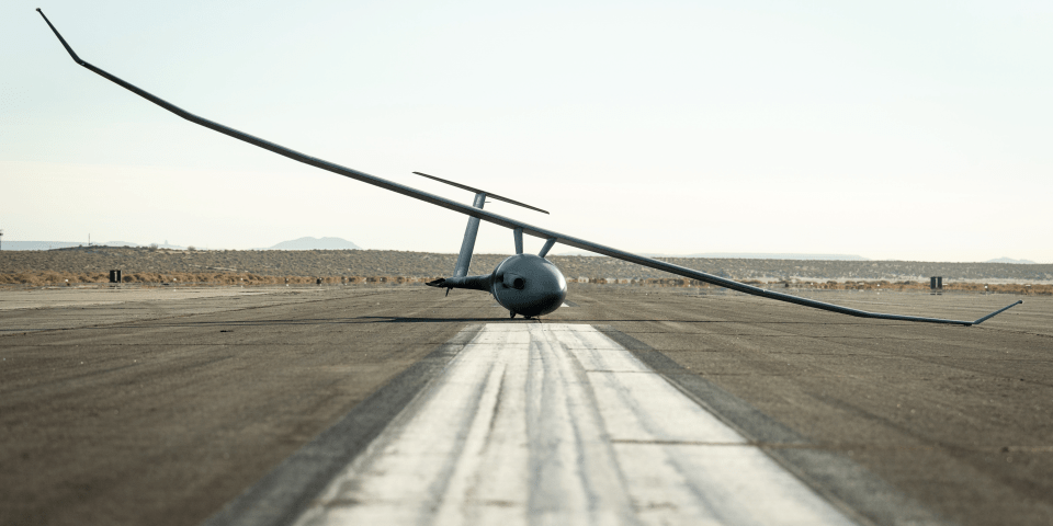 Image of a drone on an airstrip.