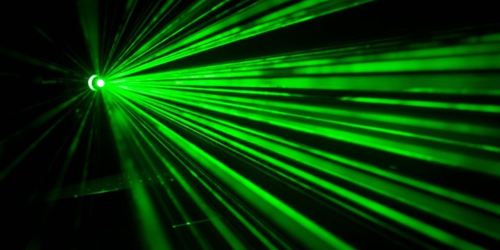 green laser beams