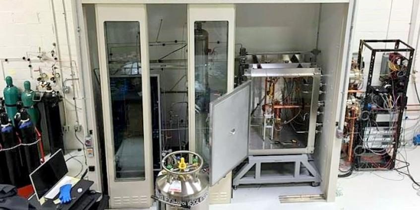 Rocket engine cooling testing equipment and instrumentation at JHU ERG's new facility (source:  JHU ERG).